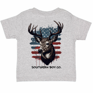 Buck Flag Short Sleeve Kids Tee (D)