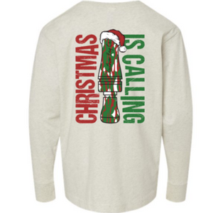 (TSHIRT) Christmas is Calling Long Sleeve Kids Tee