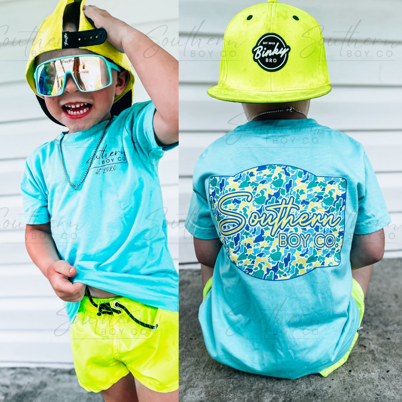 Boys summer camo badge graphic t-shirt - Southern Boy Co family matching tee