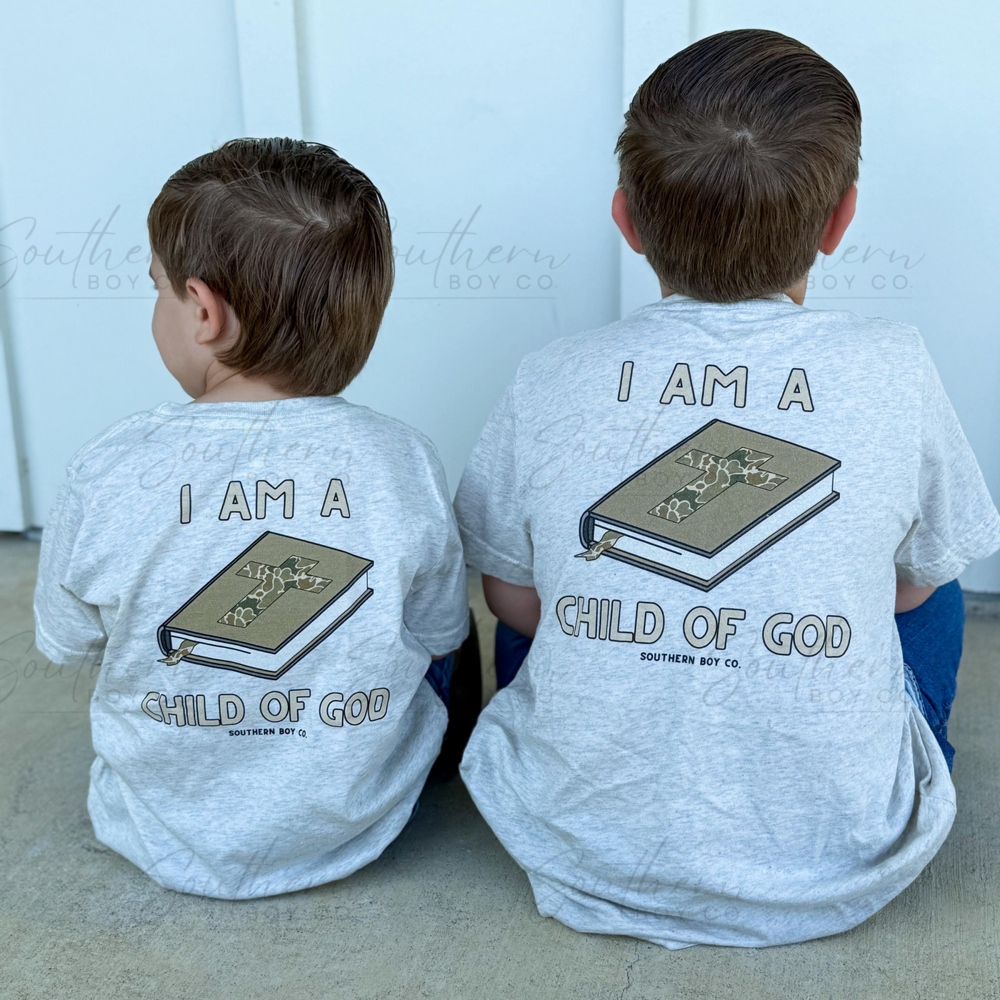Camo I Am A Child of God Boy’s Short Sleeve Shirt