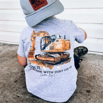 Back view construction truck kids shirt Southern Boy Co.
