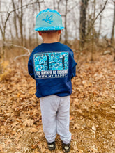 Load image into Gallery viewer, Boys Blue Camo Fishing With My Daddy Fleece Sweatshirt
