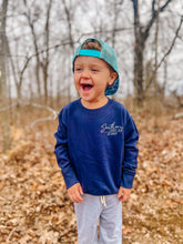 Load image into Gallery viewer, Boys Blue Camo Fishing With My Daddy Fleece Sweatshirt
