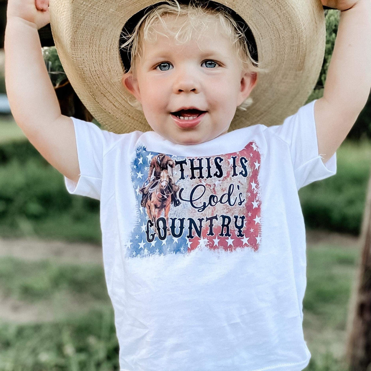 God's Country Front Design Kids Tee (D) Southern Boy Co.