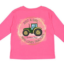 Load image into Gallery viewer, Just a Girl Who Loves Tractors (Pink) Long Sleeve Kids Tee
