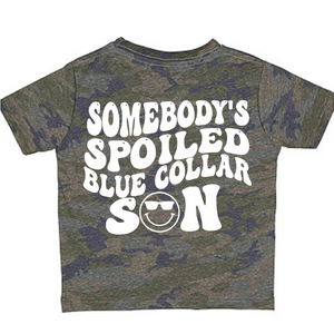 (Short) Camo Blue Collar SON Kids Tee