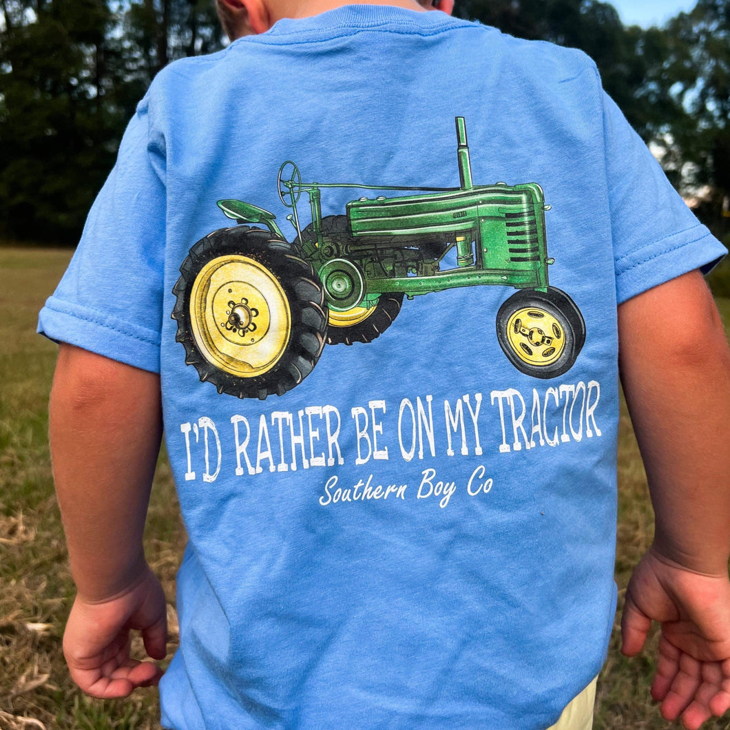 Rather Be On My Tractor Short Sleeve Kids Tee (D)