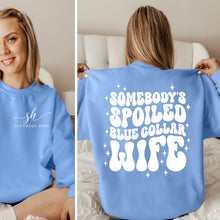 Load image into Gallery viewer, Spoiled Blue Collar Wife (Gildan) Adult Sweatshirt
