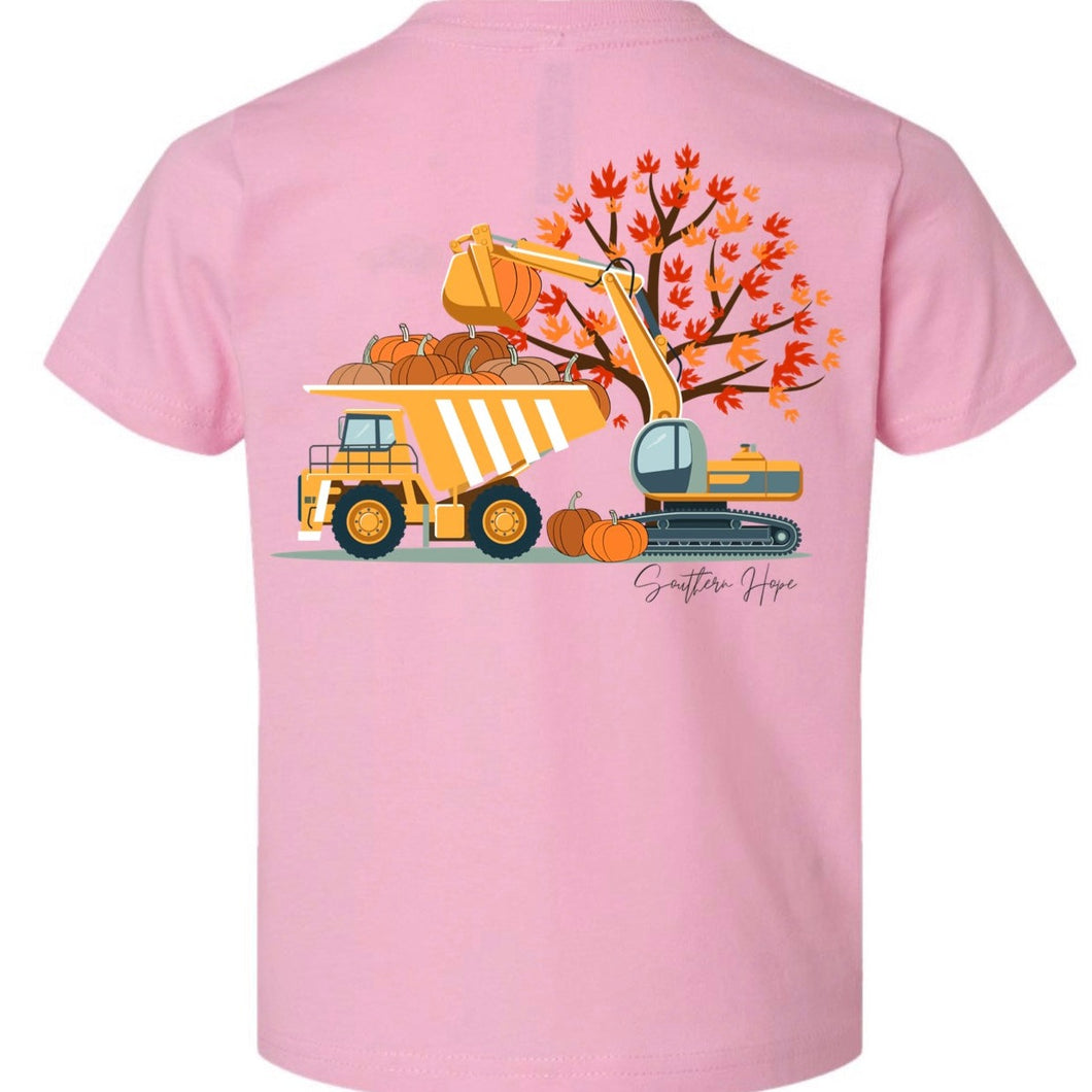 GIRLS Fall Construction Short Sleeve Kids Tee