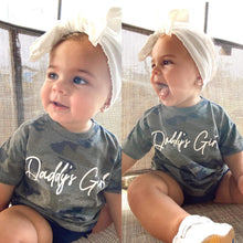 Load image into Gallery viewer, Camo Daddy’s Girl Youth Short Sleeve Tee
