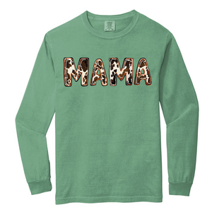 (Long Sleeve) Cow Print Mama Adult Tee