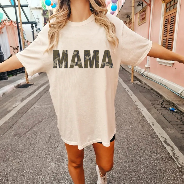 (Short) Camo Mama SAND Adult Tee