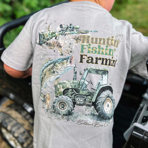 Huntin Fishin Farmin Short Sleeve Kids Tee (D)