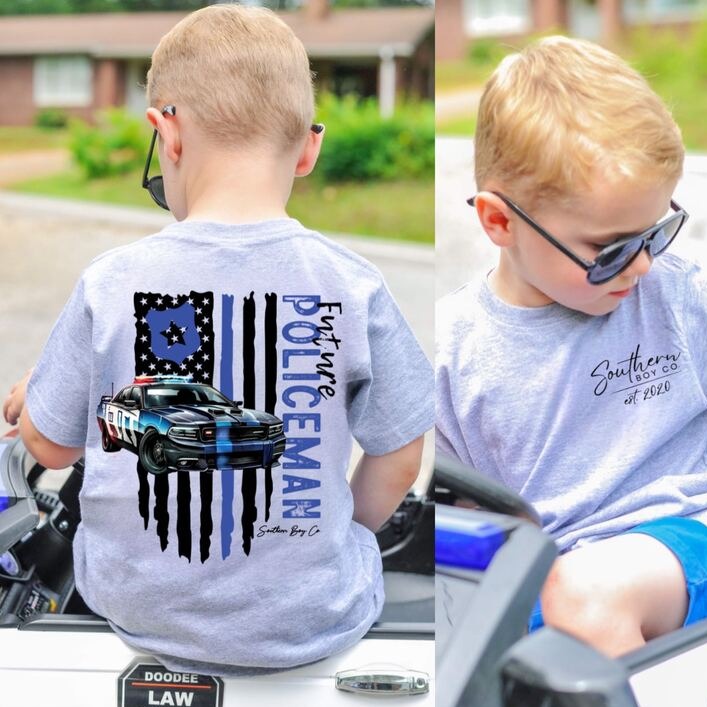 Future Policeman Short Sleeve Kids Tee (D)