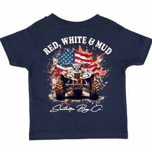 Red, White & Mud Short Sleeve Kids Tee (D)