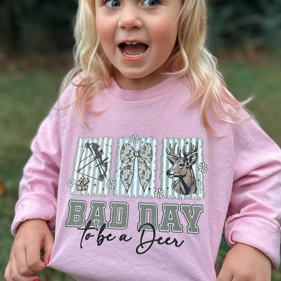 Southern Boy Co girls hunting season long sleeve shirt, cute Southern style deer graphic tee