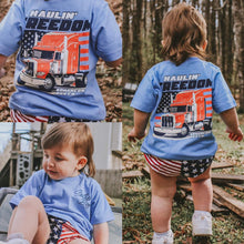 Load image into Gallery viewer, Haulin’ Freedom Short Sleeve Kids Tee
