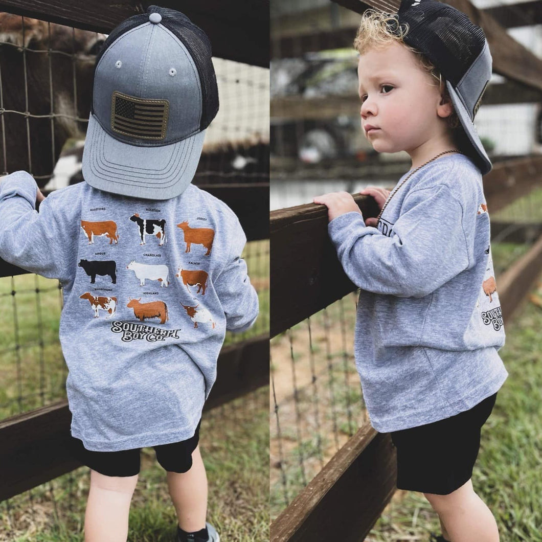 Cow Breeds Long Sleeve Kids Tee