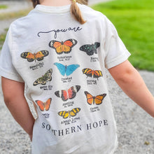 Load image into Gallery viewer, Butterflies Short Sleeve Girls Tee (D)
