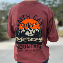 Load image into Gallery viewer, Faith Can Move Mountains Long Sleeve Youth Tee
