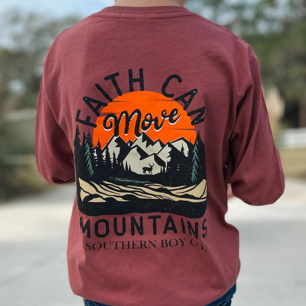 Faith Can Move Mountains Long Sleeve Youth Tee