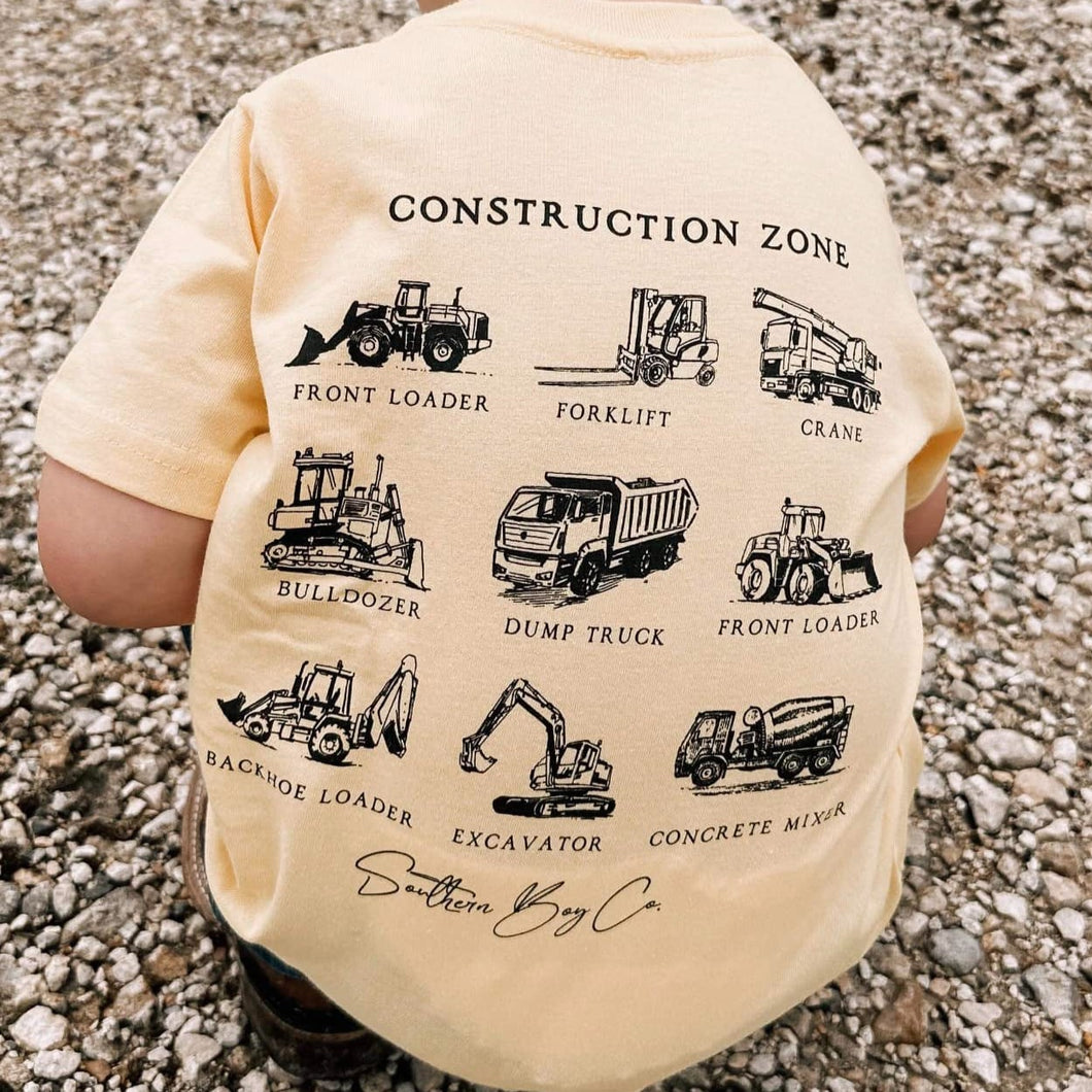Construction Zone Short Sleeve Kids Tee