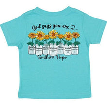 Load image into Gallery viewer, (Sunflower) God Says Short Sleeve Girls Tee (D)
