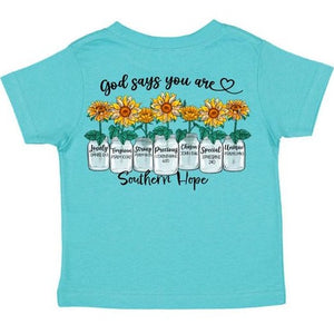 (Sunflower) God Says Short Sleeve Girls Tee (D)