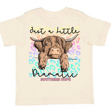 Load image into Gallery viewer, Dramatic (Highland Cow) Short Sleeve Girls Tee (D)
