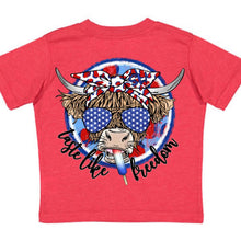 Load image into Gallery viewer, (Cow) Taste Like Freedom Short Sleeve Girls Tee (D)
