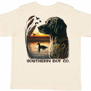 Black Lab Duck Dog Short Sleeve Kids Tee (D)