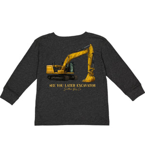 Excavator Long Sleeve Kids Tee (D)