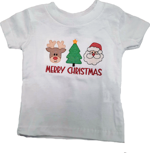 Merry Christmas Embroidery Short Sleeve T-shirt