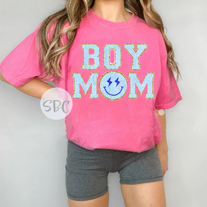 Boy Mom (Smiley) Short Sleeve Adult Tee