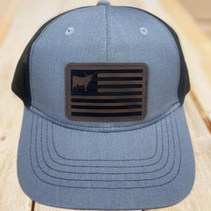 Grey/Black Cow Patch Hat