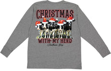 Load image into Gallery viewer, Christmas With My Herd (GRAY) Long Sleeve Kids Tee
