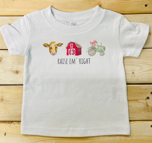 Raise Em' Right Girls Short Sleeve Tee (D)