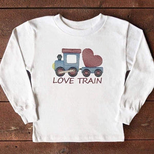 Love Train Embroidery Long Sleeve T-shirt