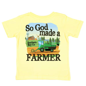 So God Made A Farmer Short Sleeve Kids Tee (D)