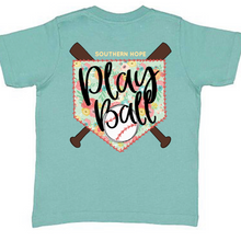 Load image into Gallery viewer, Play Ball Short Sleeve Girls Tee (D)
