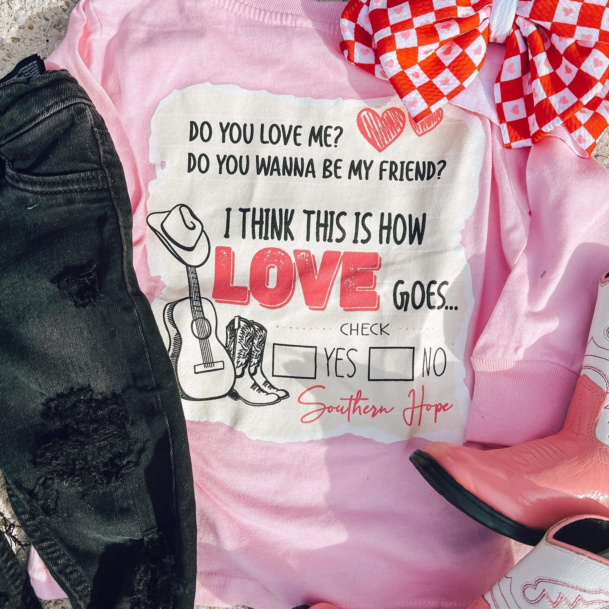 Girls) Check Yes or No Long Sleeve Kids Tee – Southern Boy Co.