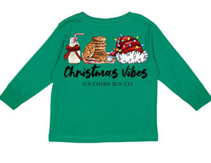 Christmas Vibes Long Sleeve Kids Tee