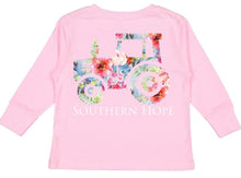 Load image into Gallery viewer, Floral Tractor (pink) Long Sleeve Girls Tee (D)
