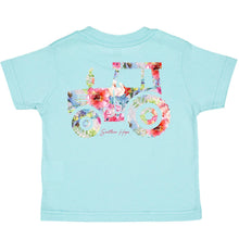 Load image into Gallery viewer, Floral Tractor Short Sleeve Girls Tee (D)
