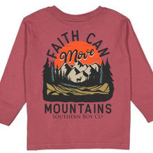 Load image into Gallery viewer, Faith Can Move Mountains Long Sleeve Youth Tee
