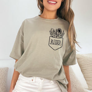 Blessed Mama Pocket Short Sleeve Adult Tee