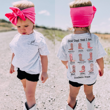 Load image into Gallery viewer, (GIRLS) God Says That I Am (Boots) Short Sleeve Kids Tee (D)
