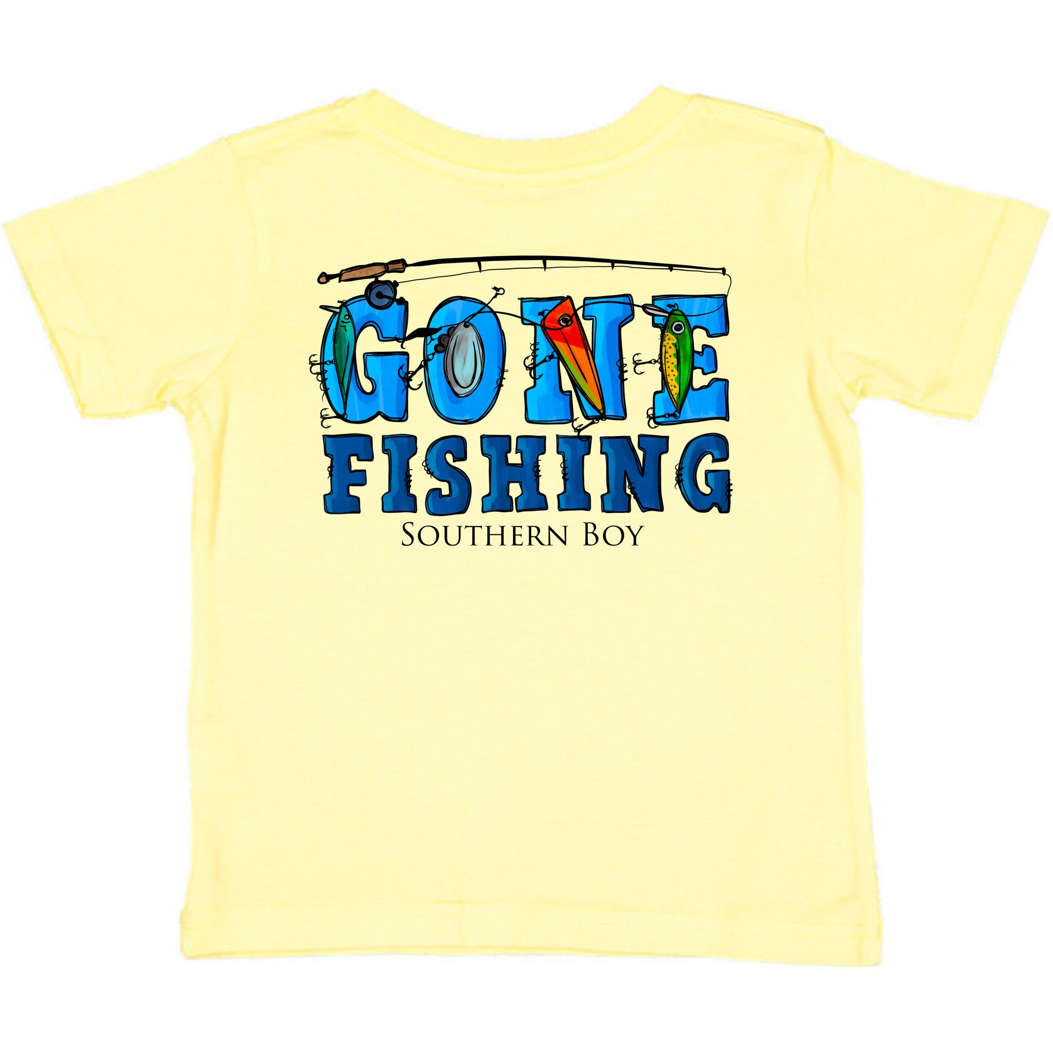 Gone Fishing Short Sleeve Kids Tee (D) – Southern Boy Co.