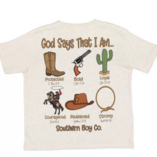 Load image into Gallery viewer, Western God Says Short Sleeve Boys Tee (D)
