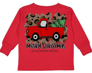 SH Merry Christmas Truck Long Sleeve Youth Tee (D)